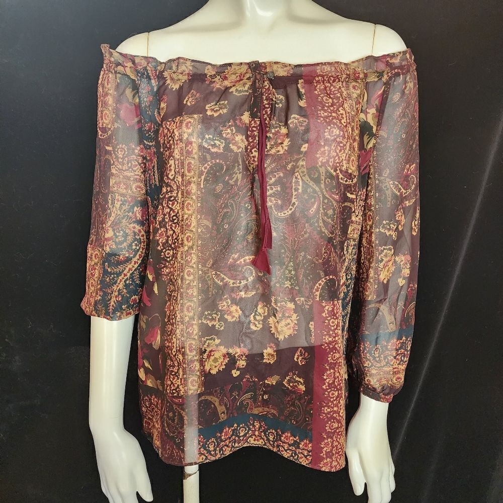 Chaps Sheer Blouse (SP) - Picture 2 of 5